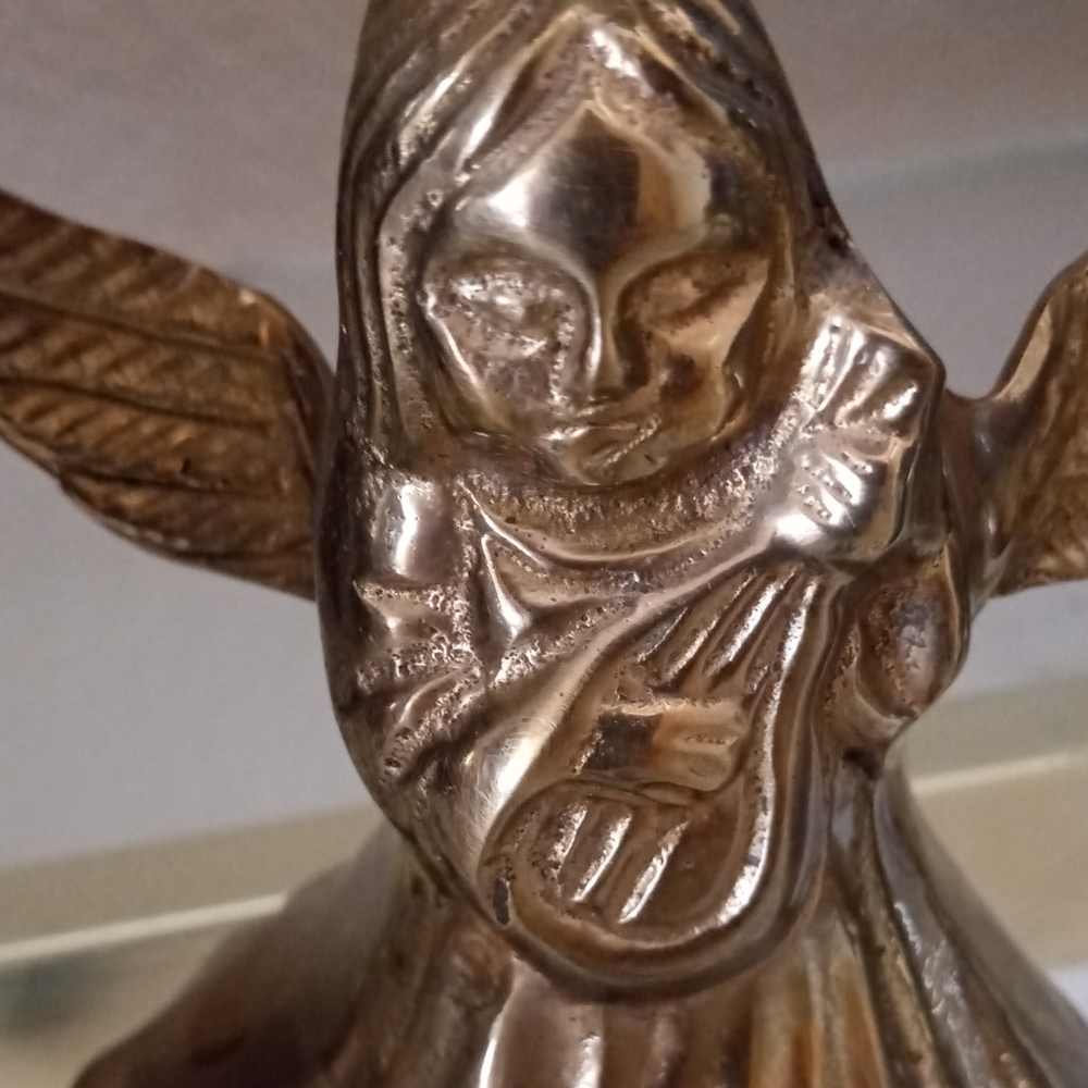VINTAGE RARE BRASS ANGEL - Picture 5 of 6